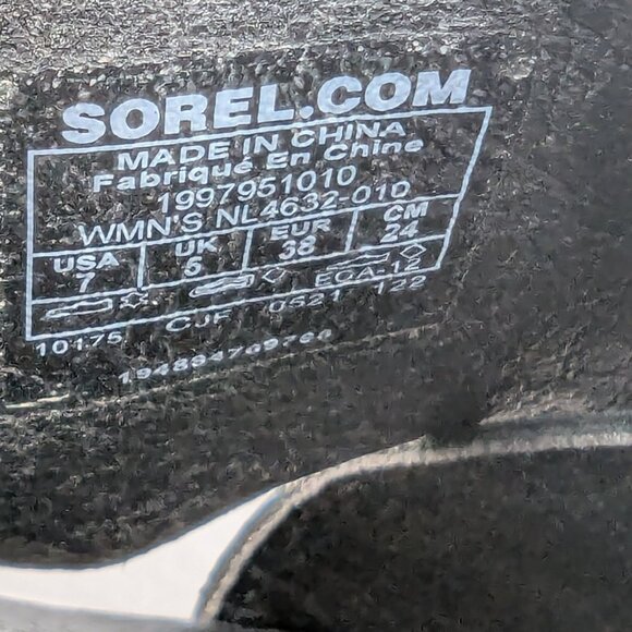 Sorel Cameron Flatform Mule in Black/White Size 7 - Picture 10 of 10